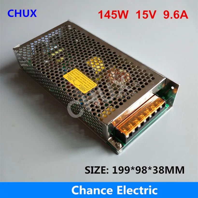 

CHUX 145w 15v Switching Power Supply Single Output 220v Input S-145w-15v 9.6a For Led Strip Light Regulate Ac To Dc Smps