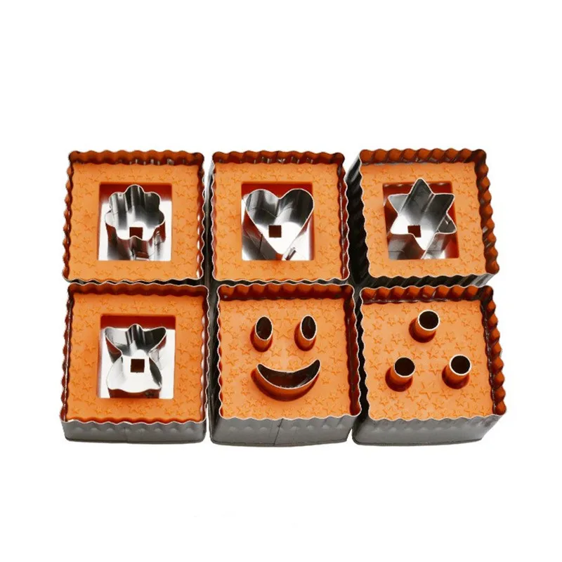 

1pc Creative push-type stainless steel spring square / heart-shaped cookie cutter DIY baking mold baking tools