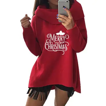 

2018 New Fashion MERRY CHRISTMAS Print Sweatshirts Femmes Hoodies Hoody Casual Loog Sleeve Thick Street Pullovers Female