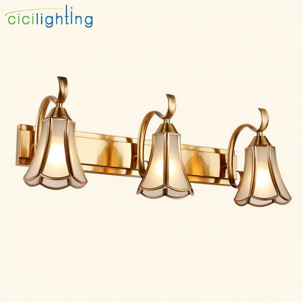 L15cm 35 cm 58 cm 81 cm الذهب البرونزية مرآة lighs خمر زجاج قاتم الحمام الرجعية الغرور إضاءة الخزانة الصناعية ighting تركيبات