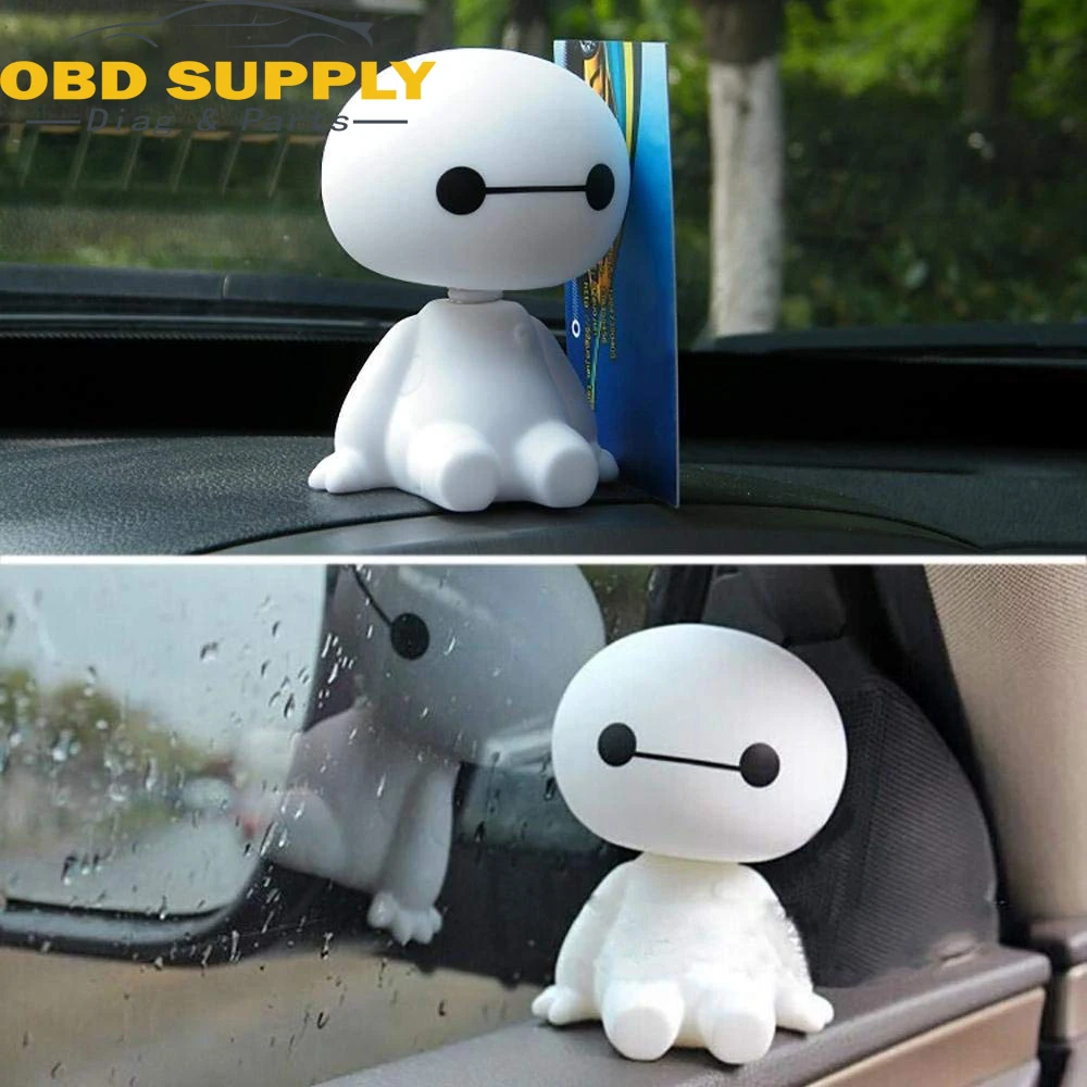 

Cartoon Plastic Baymax Robot Shaking Head Figure Car Ornaments Auto Interior Decorations Big Hero Doll Toys Ornament Accessories
