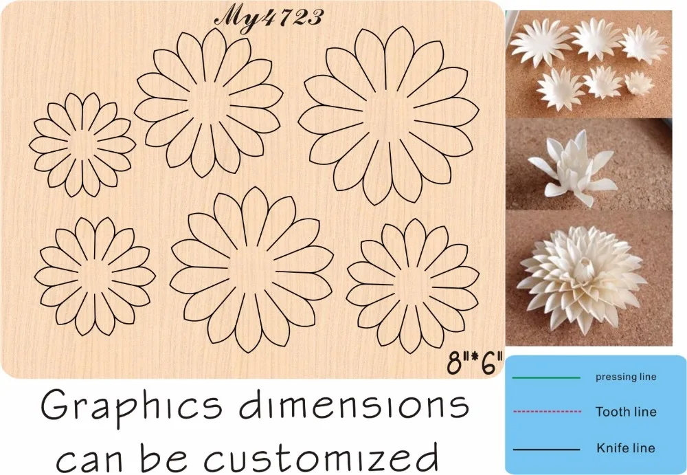

Flower 13 Wooden die New Compatible MY The details are size mold, graphic size,