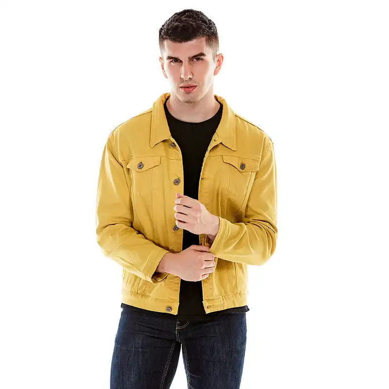 yellow mens denim jacket