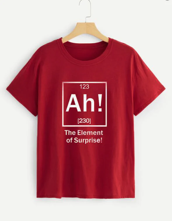 T Shirt Graphic 123 AH Print Solid Tee 