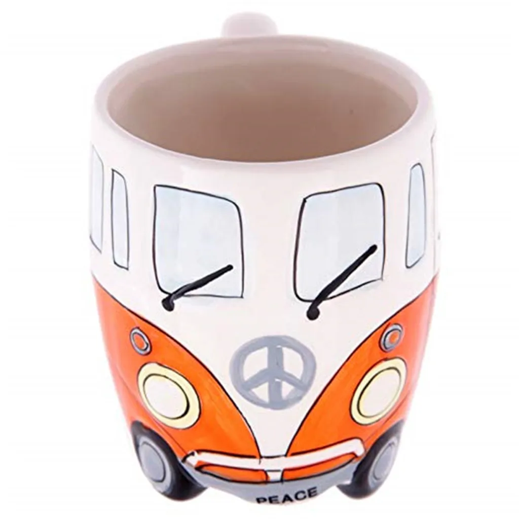 Новая креативная ручная роспись двойные кружки в форме автобуса Ретро керамическая чашка для кофе, молока, чая 400 мл кофейная чашка для путешествий милый лучший подарок