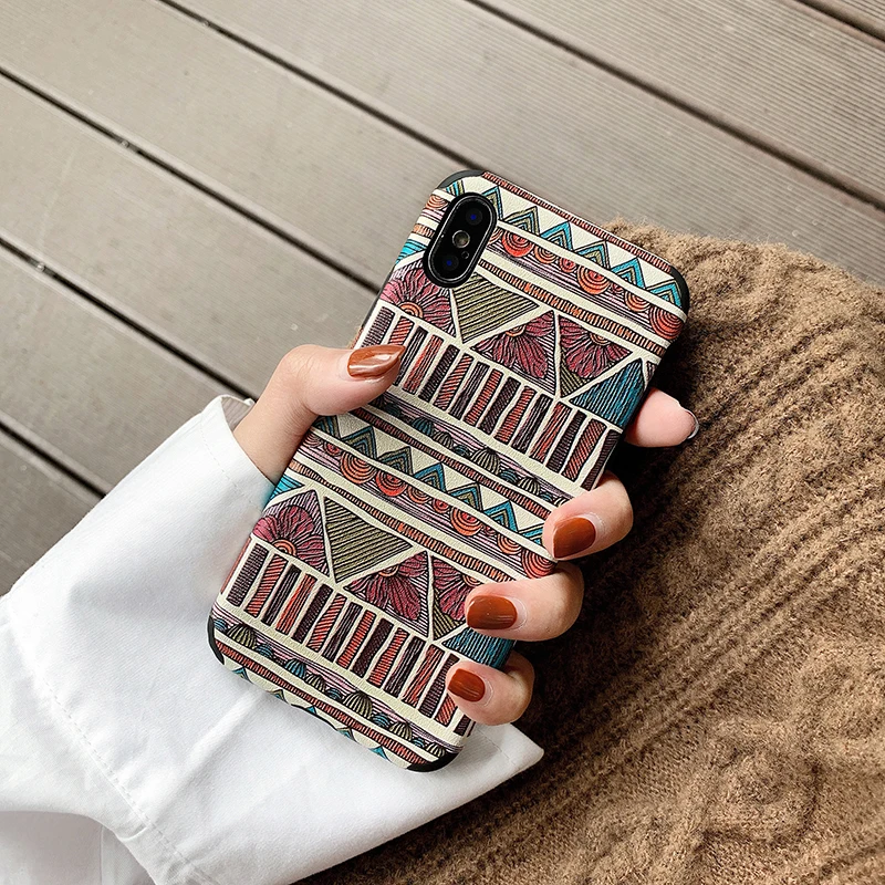 Чехол для Телефона iPhone X Xs Max XR 6 6s 7 8 Plus защитный чехол в этническом национальном