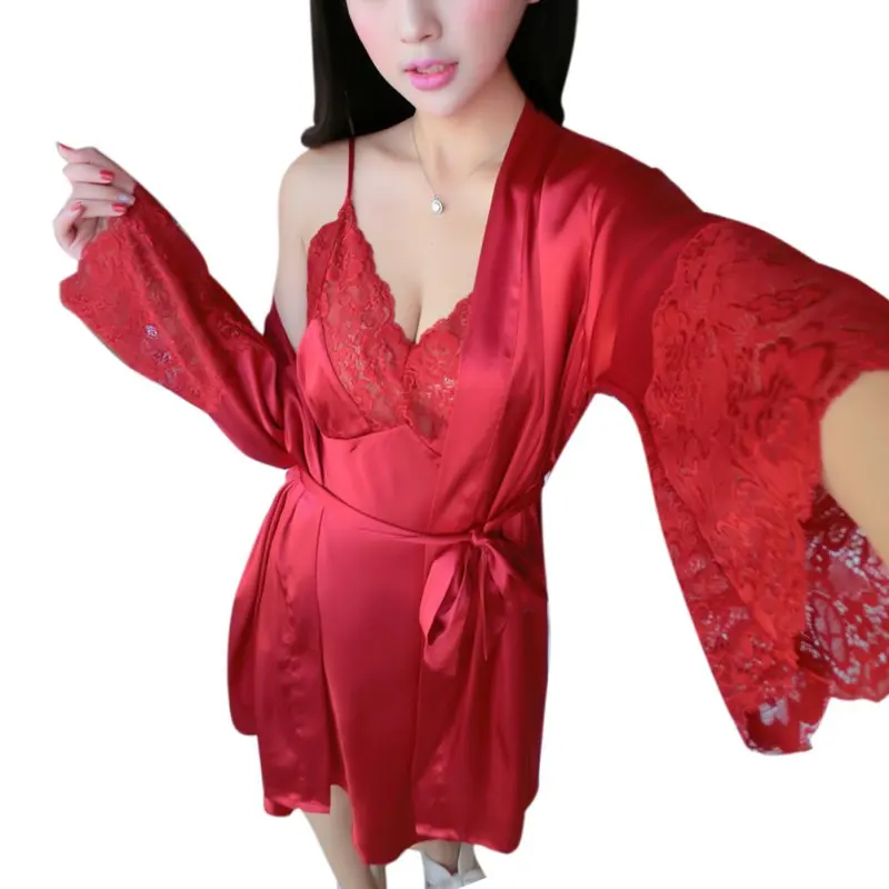 Sexy Pajamas Night Dress 2018 Brand New Sexy Satin
