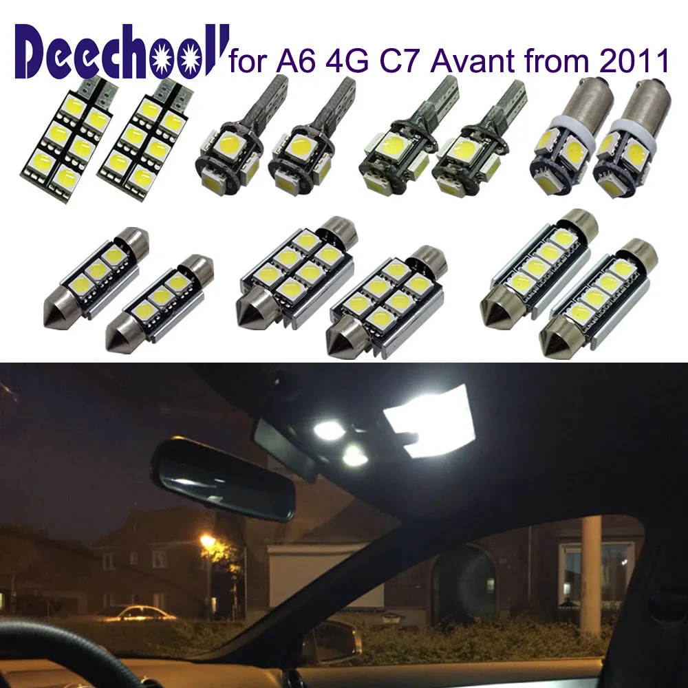 

deechooll 13X Car LED Light Bulb for Audi A6 S6 C7 Avant 2011 Up, Canbus Auto Interior Light for Audi A6 4G C7 Reading Lights