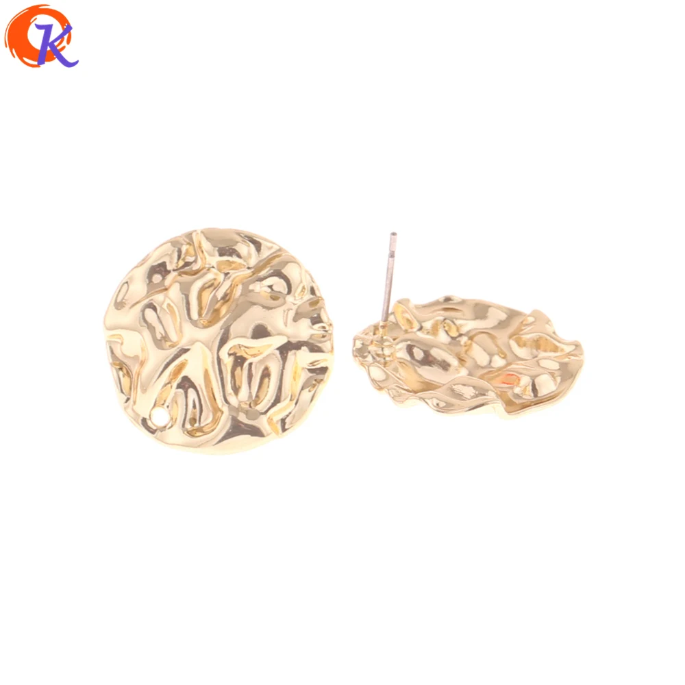 

Cordial Design 50Pcs 22*22MM Jewelry Accessories/Earring Stud/Wrinkled Coin Shape/Hand Made/DIY Jewelry Making/Earring Findings