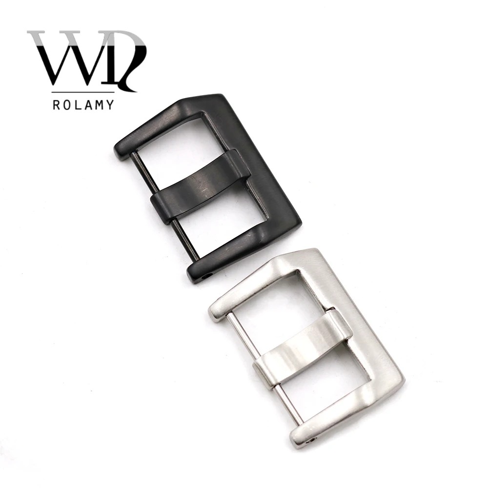 

Rolamy 24mm Wholesale High Quality 316L Stainless Steel Watch Band Strap Belt Pre V Screw Pin Buckle For Bell&Ross