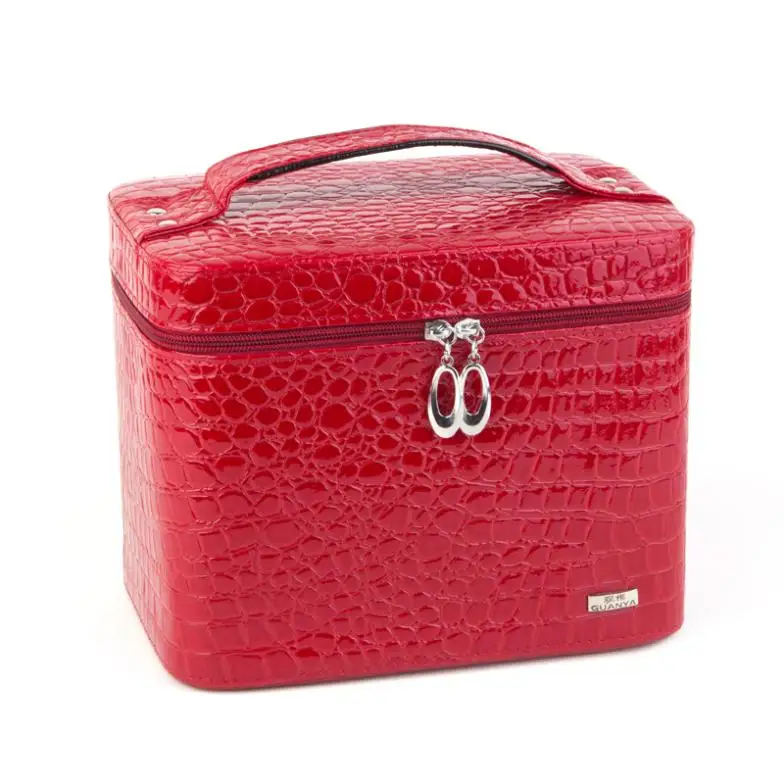 

Free Shipping makeup case professional Pro Beauty LUXURY LEATHER Makeup Nail Cosmetic Salon Box Vanity Case Bags