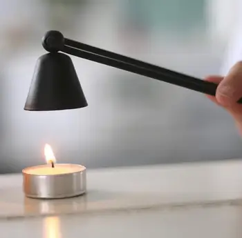 

Vintage Wrought Iron Long Handle Candle Snuffer Swivel Bell Shaped Put Out Extinguish Candle Tool Black Silver Brown SN1242