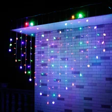 2 м x 1 м светодиодный светильник в виде сосульки рождественские сказочные огоньки для дома на открытом воздухе для свадьбы/вечерние/занавески/украшения сада в помещении