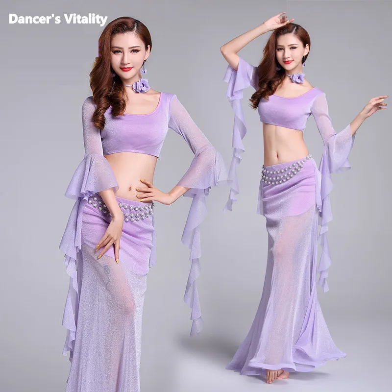 2017 Luxury Performance Belly Dance Set Elegant Half Sleeves Belly