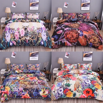 

Boniu 3d Oil Painting Bedding Set Multi-color Flowers Comforter Cover 2/3 pcs Girls Duvet Cover Twin Queen Size Quilt Cover