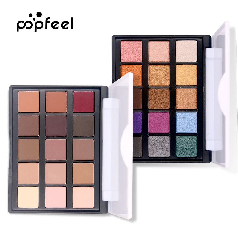 Goede 15 Kleur Oogschaduw luminous Glitter Natural Gemakkelijk te dragen Shimmer Waterdichte Matte Oogschaduw Palet Make