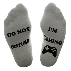 Творческий носок для мужчин буквы унисекс «Не беспокоить» большой геймер подарок письмо забавные до середины икры высокие носки da90429