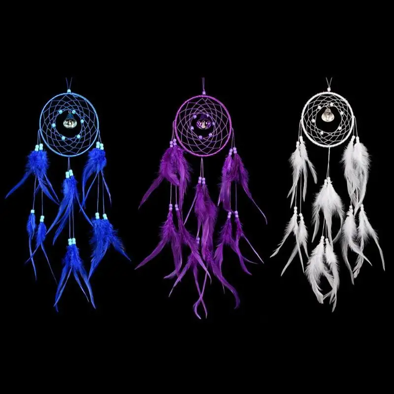 1 adet mor güzel rüya Catcher tüyler Dreamcatcher duvar asılı araba ev dekor hediye
