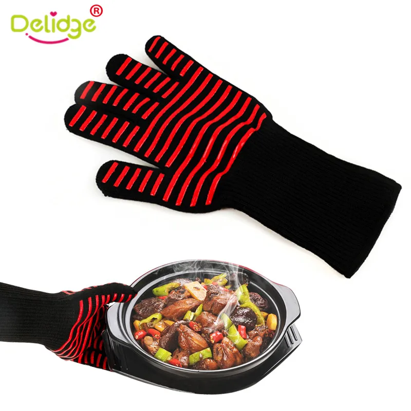 Buy Delidge 1pc Long Red Cotton Microwave Oven Mitts