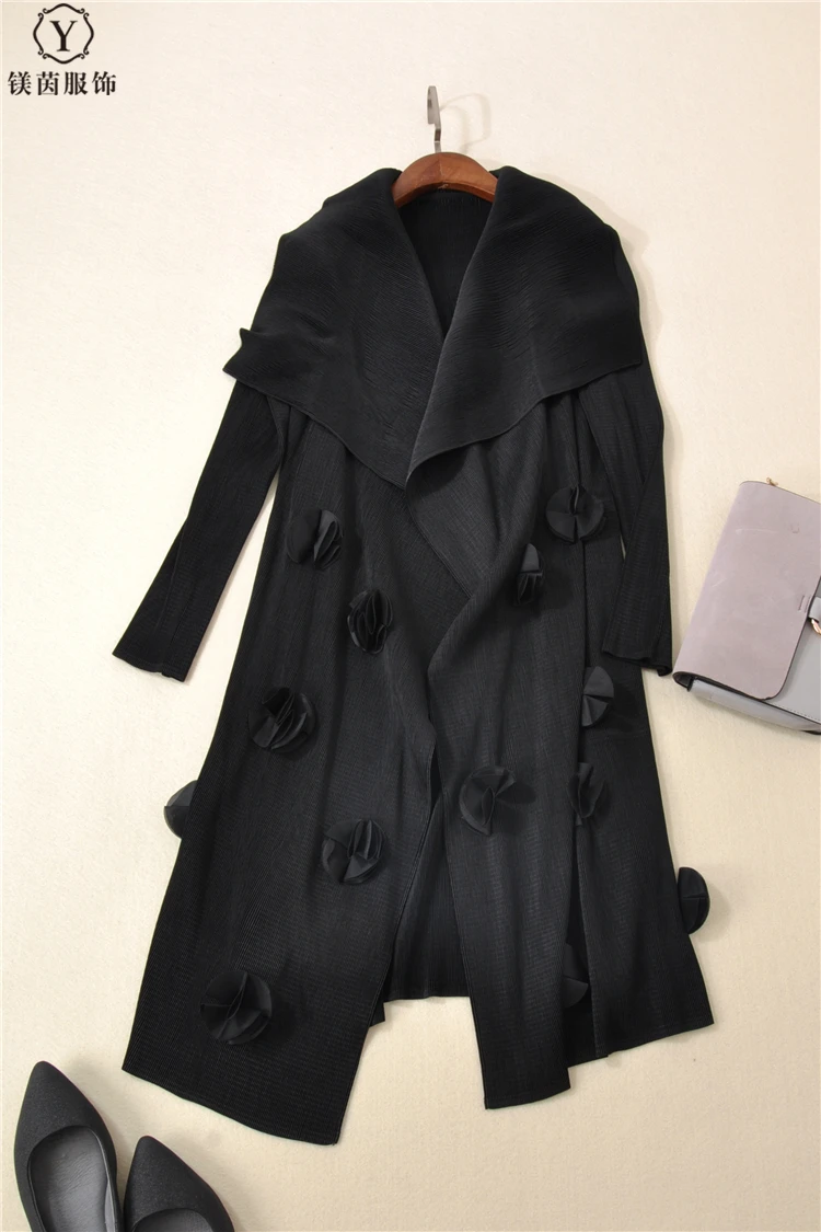 down Miyake Gratuite Stock marine Vent Plier Mode Bleu Col En Longues Manteau À Manches Sort Lâche bourgogne Noir Tranchée Le Turn Livraison vert 6CFxd5C