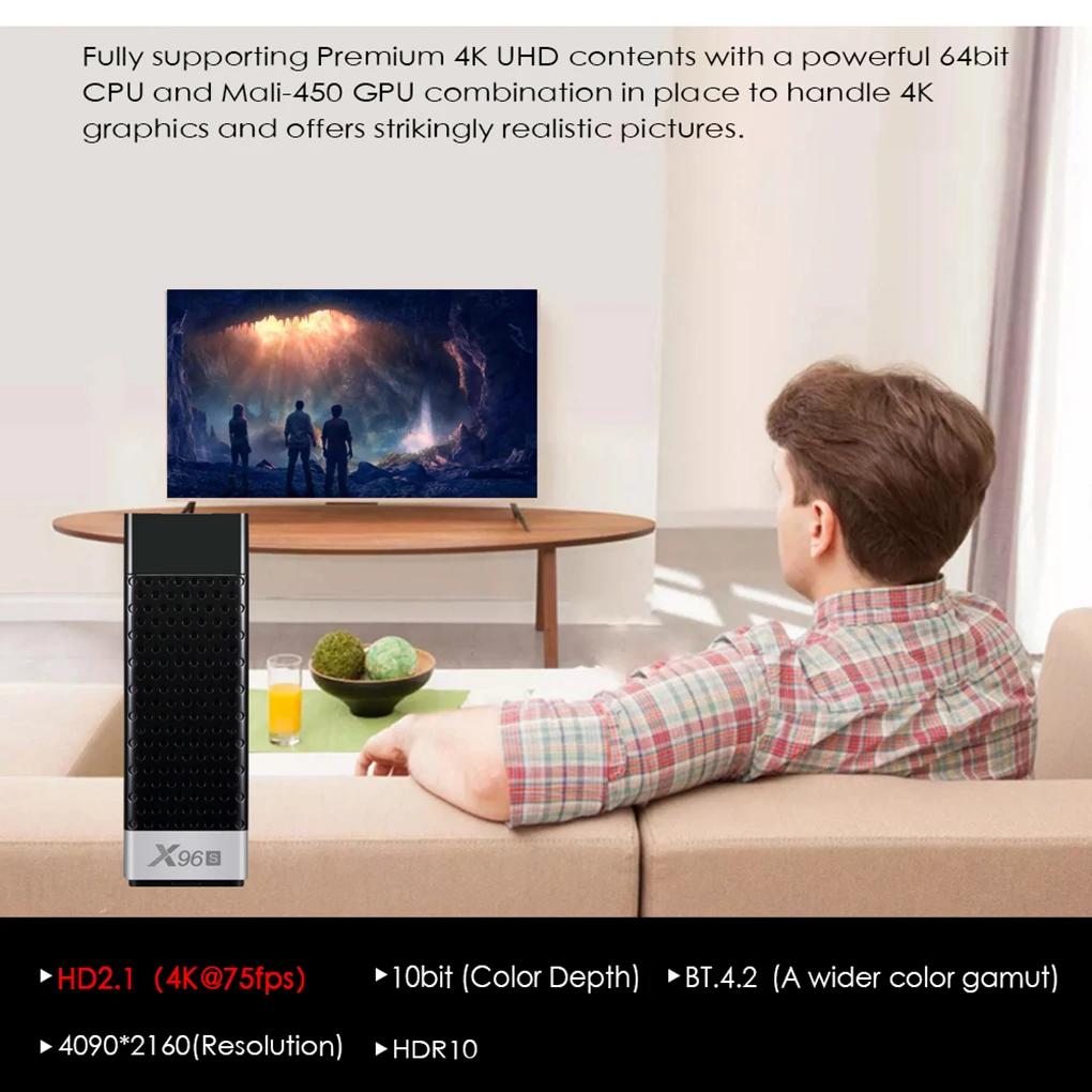 2G+16G/4G+32G Memory 4K HD Wifi Bluetooth 4.2 4 Core CPU TV Memory Stick Smart Media Player