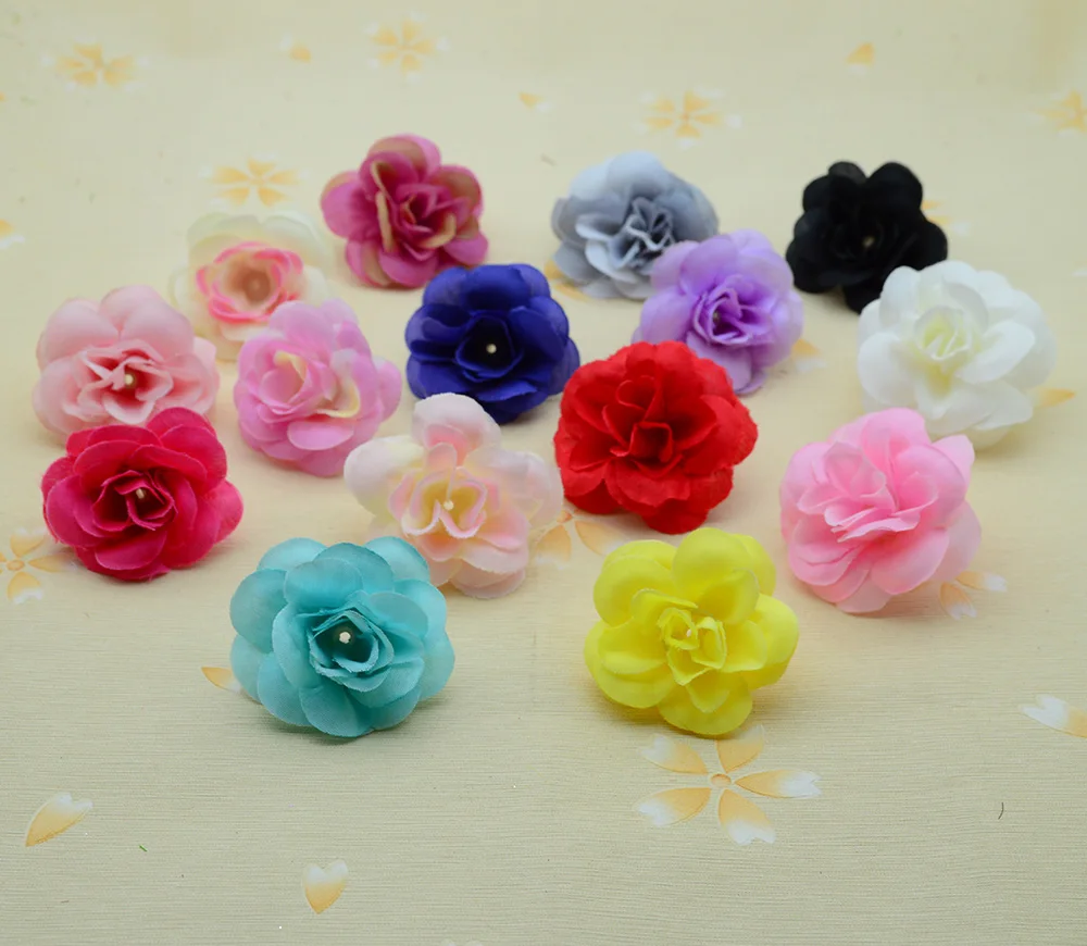 

30pcs 4cm artificial flowers home decoration for holiday accessories christmas wedding scrapbooking diy wreath gift silk roses