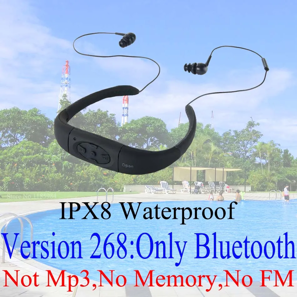 268 IPX8 водонепроницаемый Bluetooth 4,0; 168 4 ГБ 8 ГБ Водонепроницаемый MP3-плеер fm-радио) Плавание ming Дайвинг подводный Спорт Плавание Наушники - Цвет: 268 ( Bluetooth A )