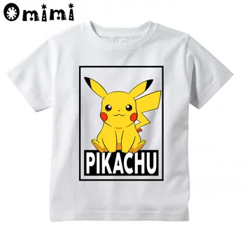 

Kids Pikachu Logo Design T Shirt Boys and Girls Great Casual Short Sleeve Tops Children's Funny T-Shirt