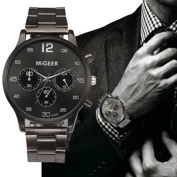 

MIGEER Quartz Watch Men's Stainless Steel Mesh Band Watches Mens Top Brand Fashion Bracelet Analog Wrist Watches Relogio #Zer