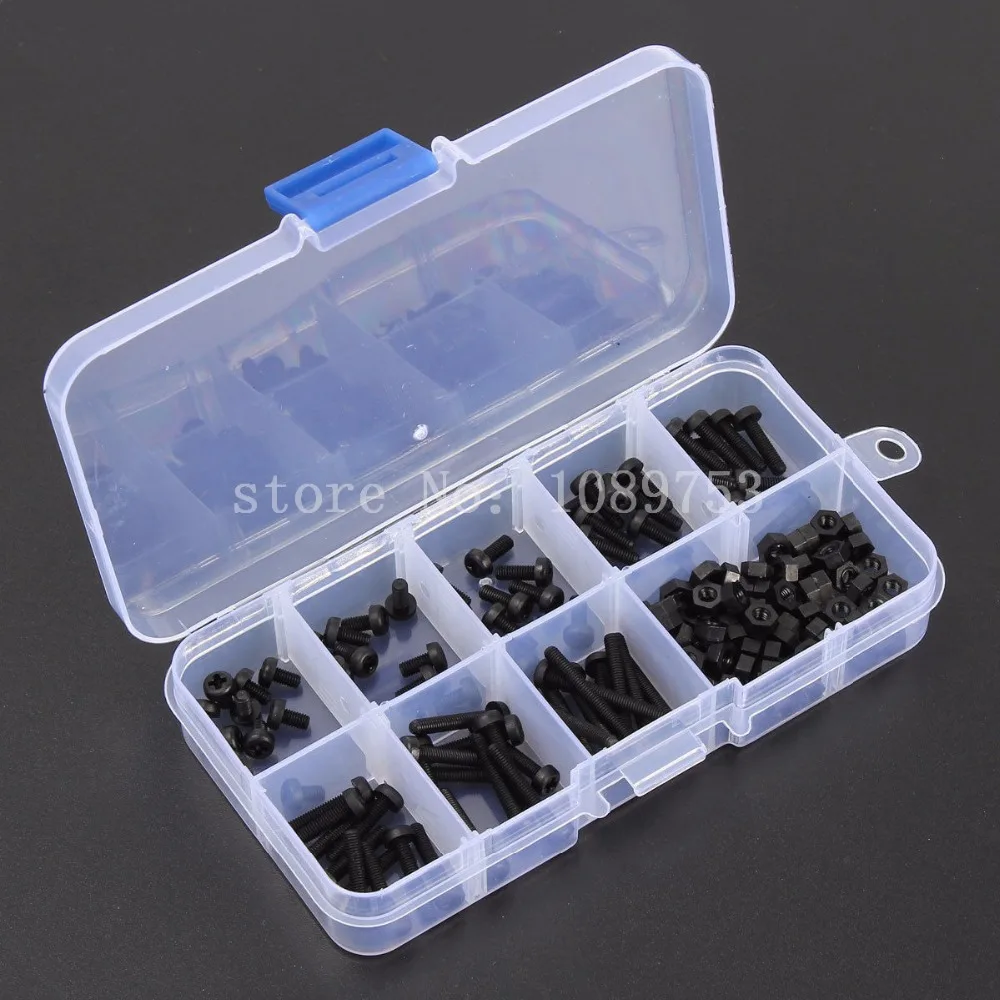 Assortiment De Vis Et crous Entretoises Hexagonales En Nylon Noir M3 