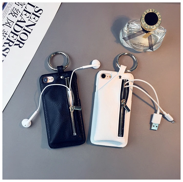 iphone 8 leather case Couples Case for iPhone 12 Case Luxury PU Leather Wallet Zipper Handbag Stand Case For iPhone 11 XS 6 6S 7 8 Plus With Ring Card iphone 8 plus silicone case