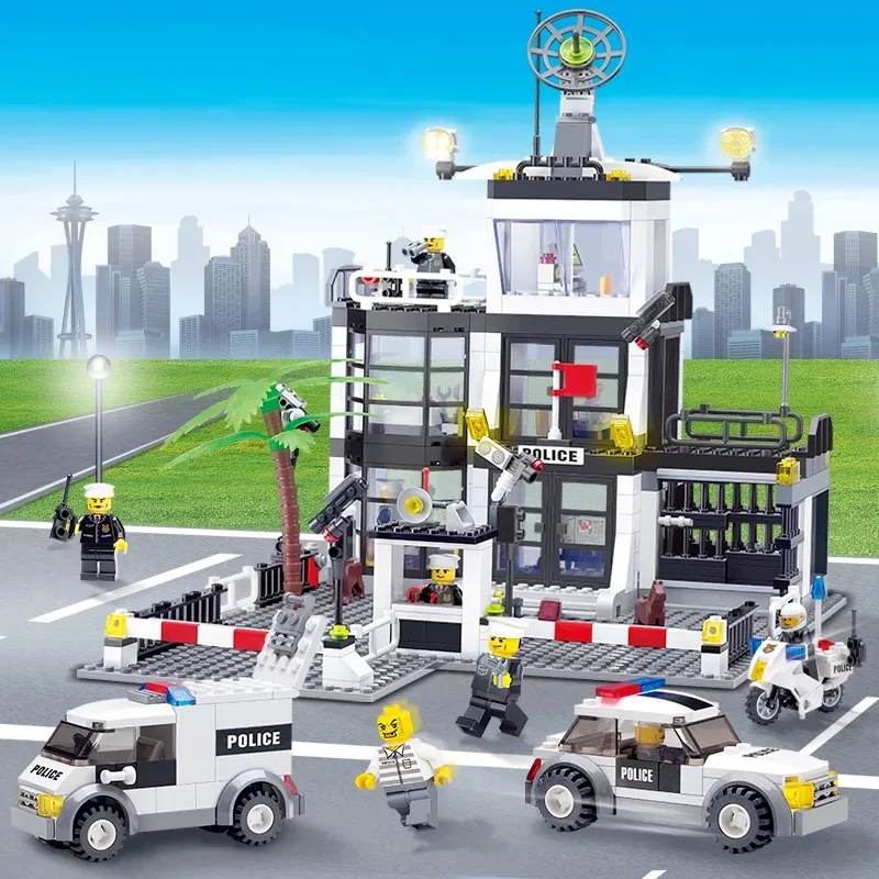 KAZI City полицейская станция SWAT Car Building Blocks наборы фигурок Friends Creator Bricks игрушки для