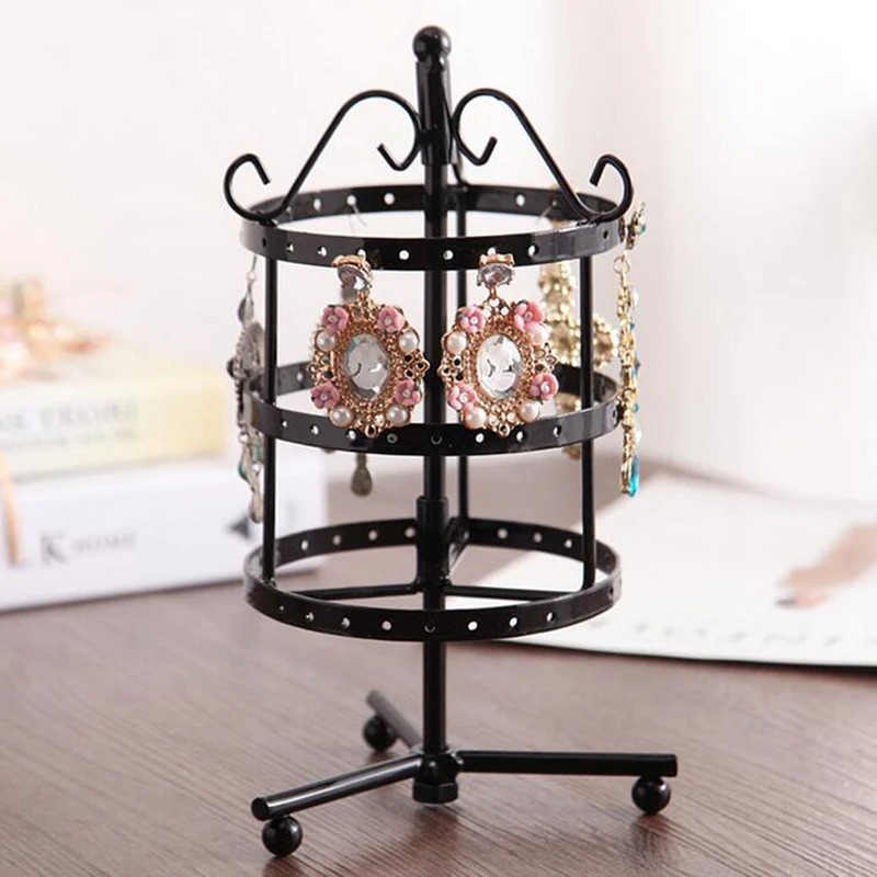 New 72 and 96 Holes Earrings Holder Jewelry Display Storage Stand Metal Revolving Jewellery Show Rack