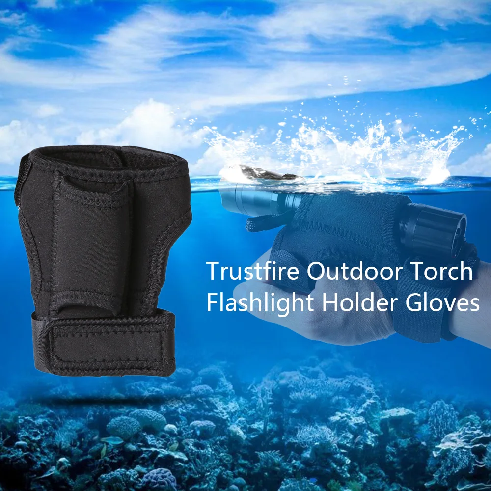 Trustfire Outdoor Torch Flashlight Holder Soft Neoprene Hand Arm Mount Wrist Strap Glove Hand Free lantern bike light