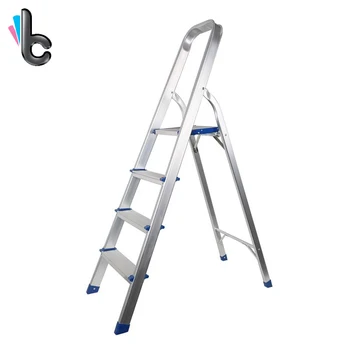 

Aluminum Ladder Folding Step Ladder Portable 4 Step Ladder with Standing Platform, Multi-Use for Household, Market, Office