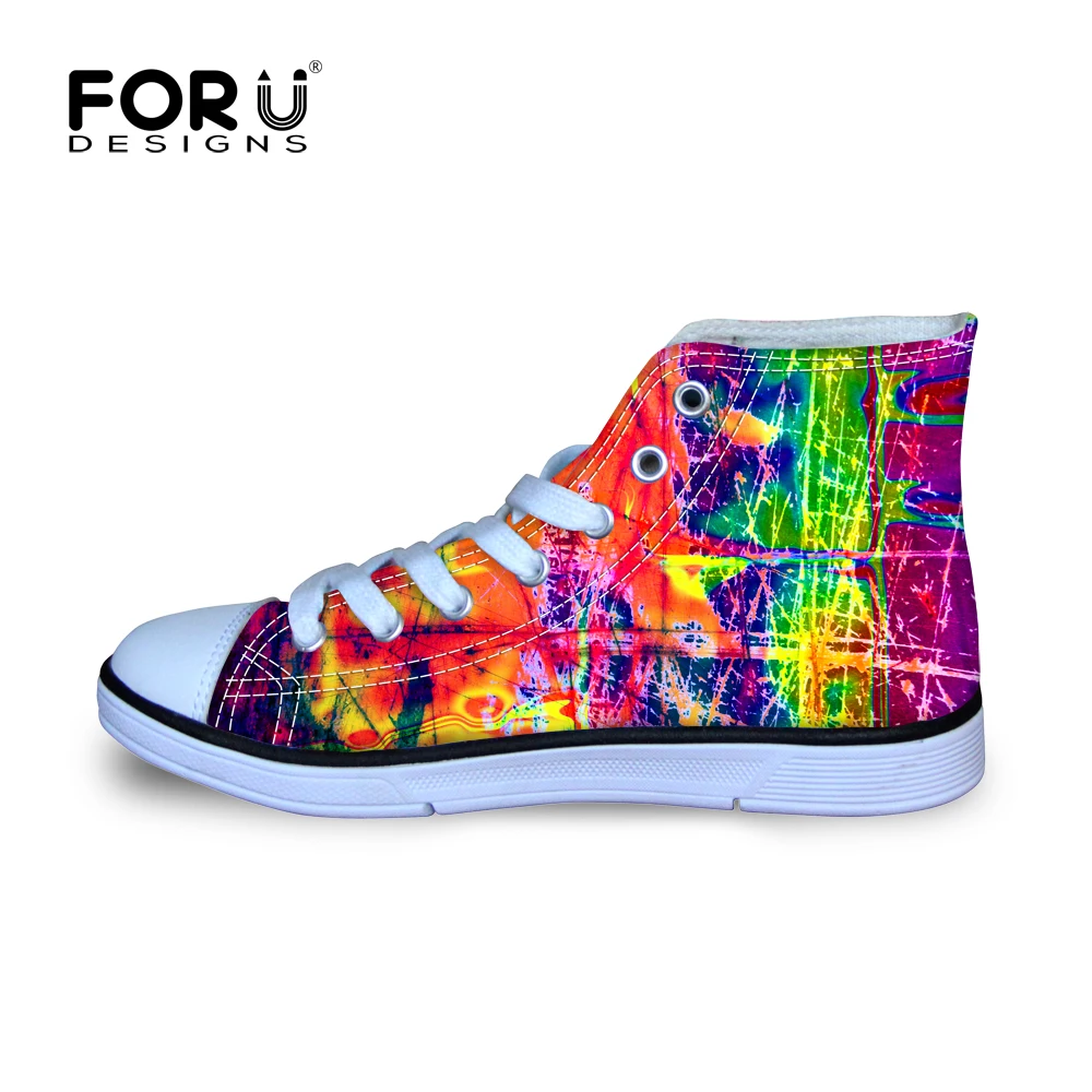FORUDESIGNS Colorful Painting Canvas Children Shoes Boys Sneakers Kids