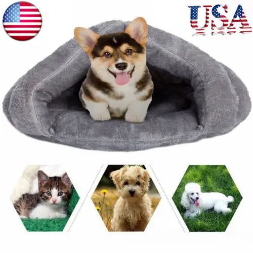 

2 Size Puppy Pet Cat Dog Soft Warm Nest Kennel Bed Cave House Sleeping Bag Mat Pad Tent S L 5 Colors Pets Winter Warm Cozy Beds