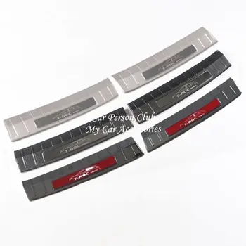 

For Volkswagen VW T-ROC 2017 2018 Rear Door Sill Plate Protector Scuff Trunk Guard Stainless Cover Strip Car-Styling Accessories