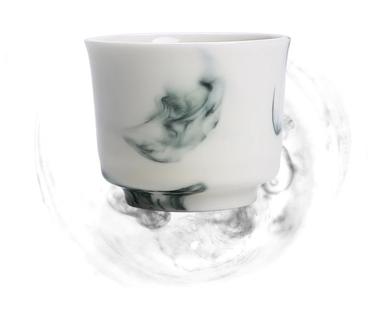 70 мл японский чайный стаканчик чернильный стиль мастер чашка керамический чайный набор кунг-фу белые фарфоровые лепестки чашка курица цилиндрическая чашка круглая чаша для чая