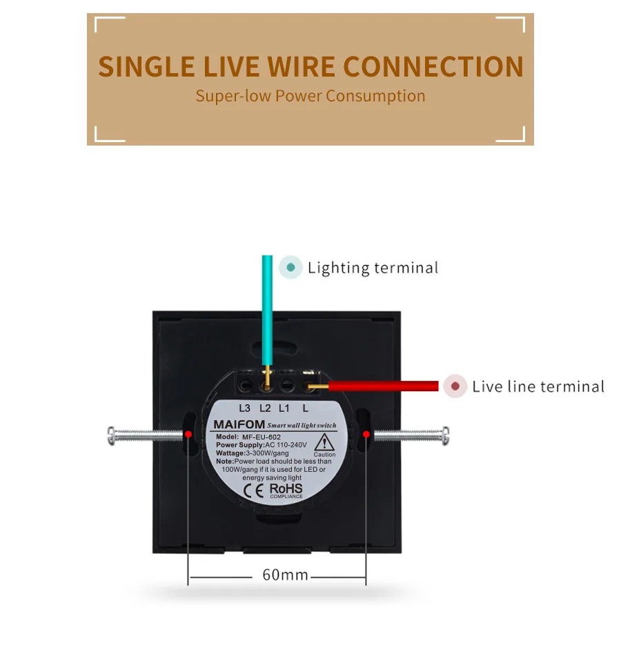 MAIFOM-EUUK-Universal-Touch-Sensor-Switch,-110-220V,-Crystal-Glass-Panel-2-Gang-1-Way-Waterproof-Wall-Light-Switch-_11
