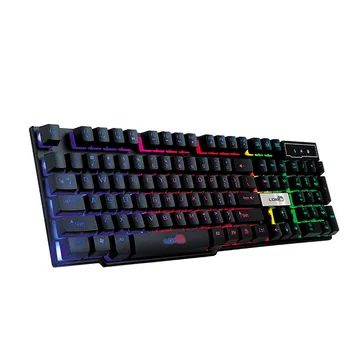 

Wired PC Rainbow Gaming Keyboard Colorful Crack LED Illuminated Backlit USB Wired PC Rainbow Gaming Keyboard F.12