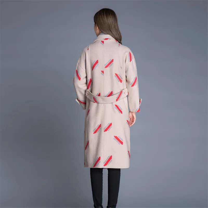 Laine De Plus Élégant Femmes Apricot Pardessus La Tweed Automne Hiver caramel Mélange Coréenne Femelle Manteau Taille Veste Longue 2018 xZ8wqwEXI