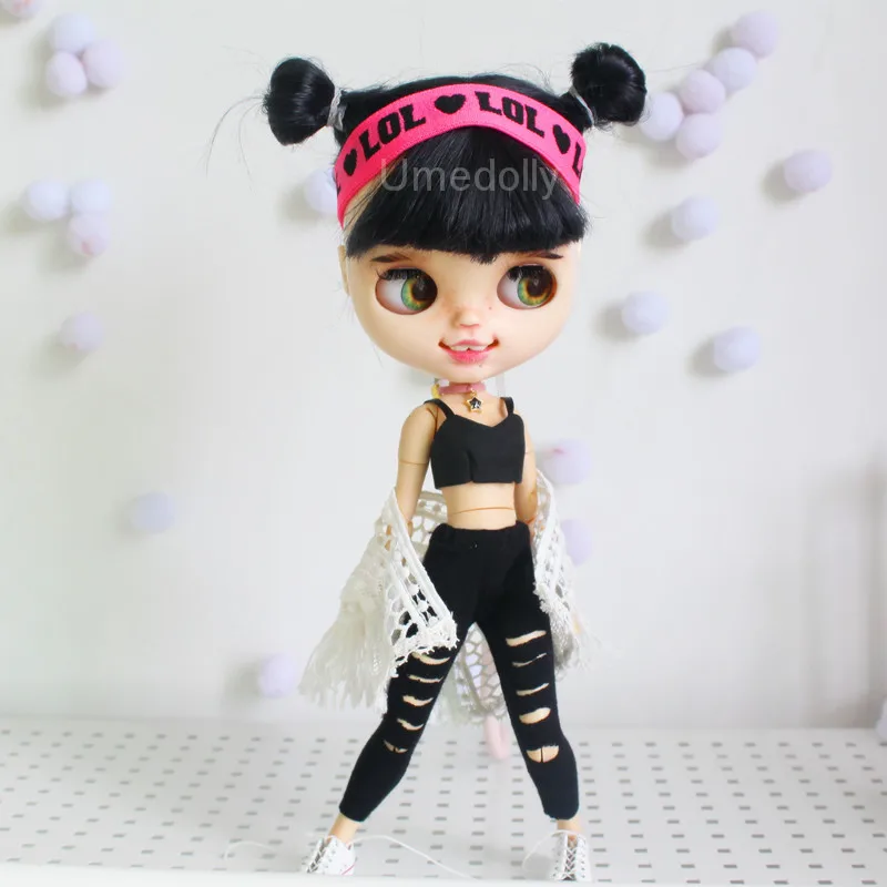 

1 Set Fashion Sun-top + Cloak + Ripped Trousers Outfits for Blyth, Licca, Azone, OB24 Doll Clothes Accessories