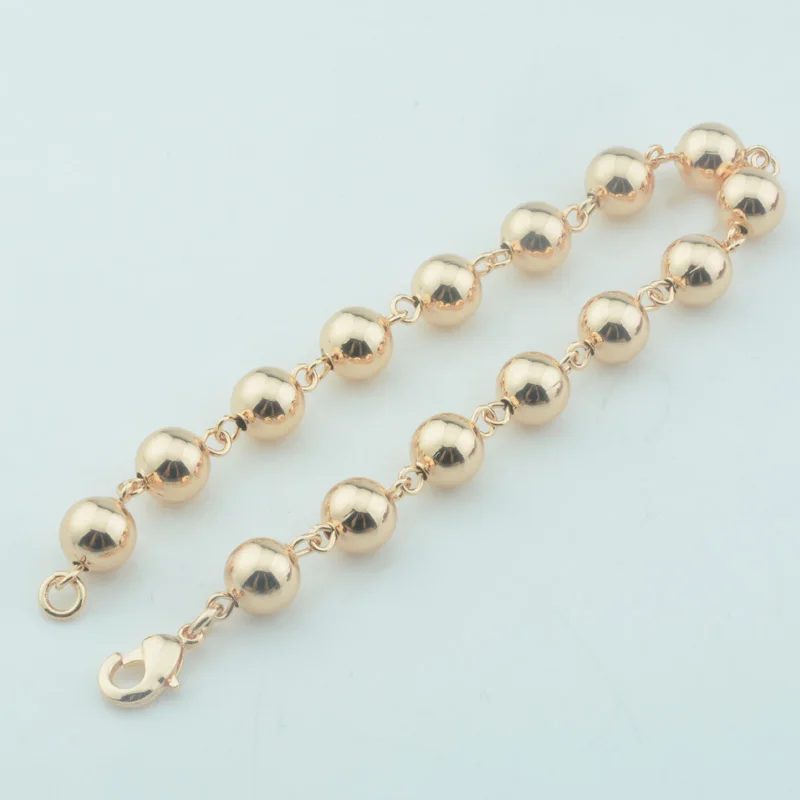 6 мм 8 мм в ширину женское ожерелье для мужчин 585 розовое золото цвет Круглый бисер ожерелье цепи Длинные Короткие(без красной коробки