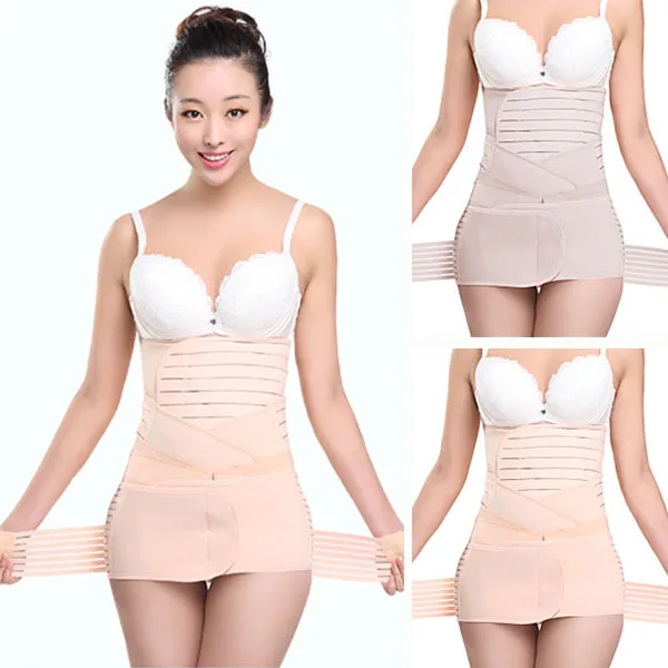 

2017 New Maternity Corset Belt Abdomen Waist Belt Gauze Maternity Binding Postpartum Supplies Bodysuit Pregnant Panties 3pcs/set
