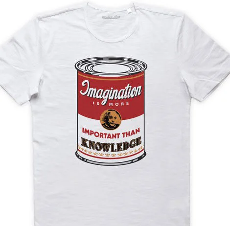 

Maglietta Einstein Imagination Maglia Campbell Soup Warhol Pop Art T Shirt Man Couple Casual O Neck