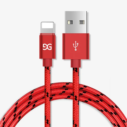 GUSGU USB кабель для iPhone X, 8, 7, 6, 6S Plus, 5, 5C, 5S, SE, быстрое зарядное устройство, светодиодный usb-кабель для синхронизации данных и быстрой зарядки для iPhone - Цвет: Red