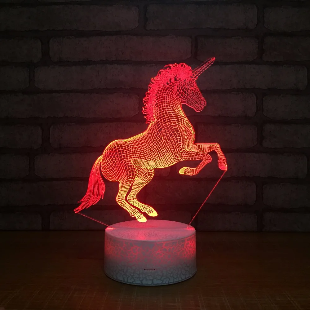 7 Color Change Cute Unicornio Led 3D Night Lights Unicorn Party Touch Usb Table Lamp Novelty AnimalLuminaria Baby Kids Toys Gift