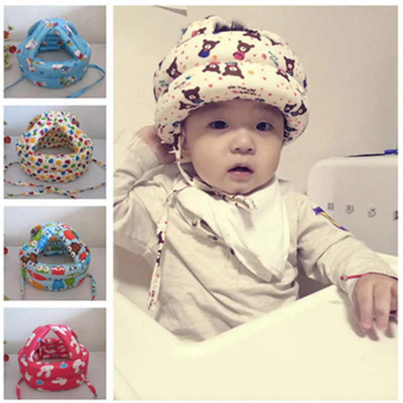 Infants Anti-Bump Protector Cap Newborns Baby Adjustable Head Protection Pad Caps Child Leaing Walk Cartoon Safety Hats Kids | Детская