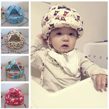 

Infants Anti-Bump Protector Cap Newborns Baby Adjustable Head Protection Pad Caps Child Leaing Walk Cartoon Safety Hats Kids Cap